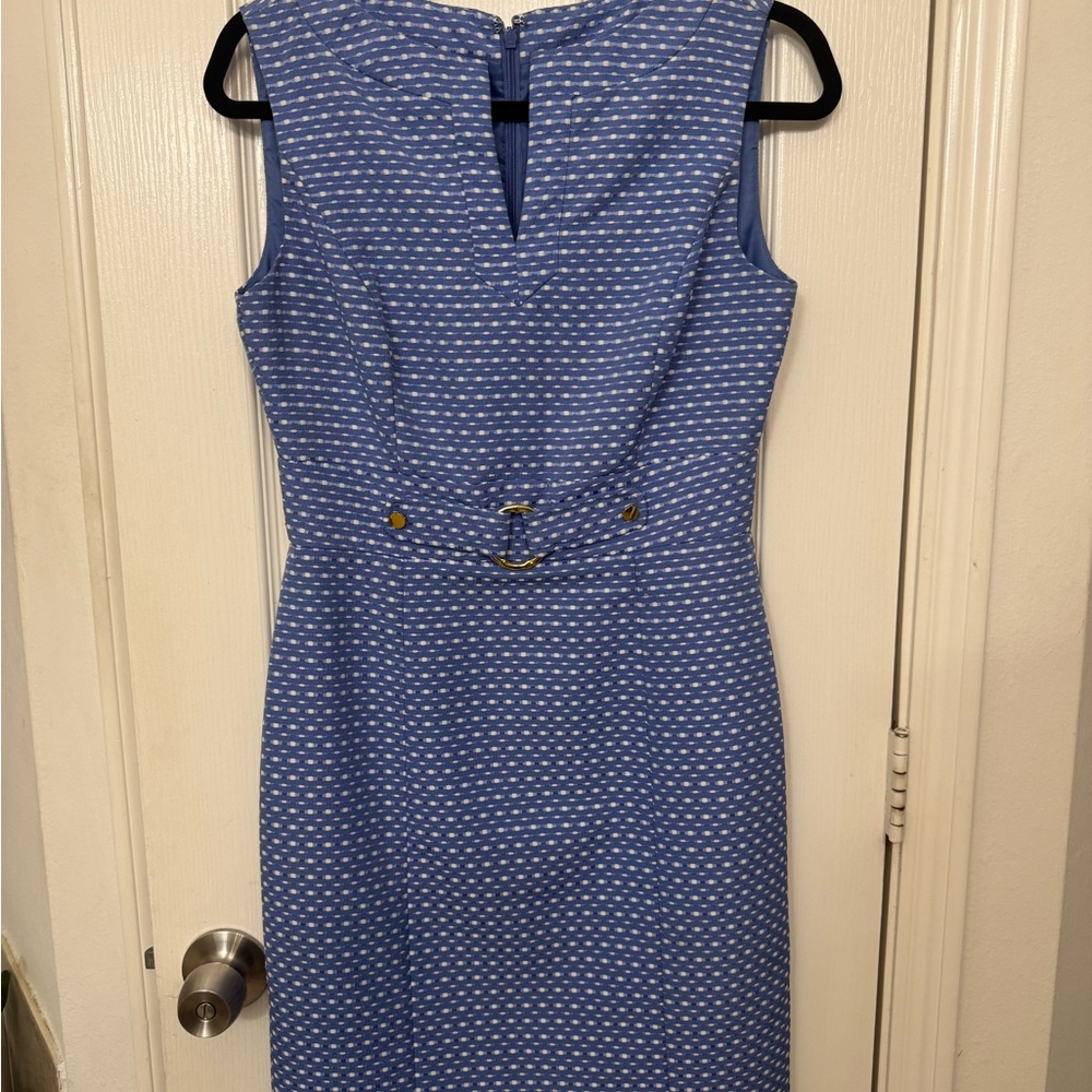 Chic Blue Patterned Midi Dress